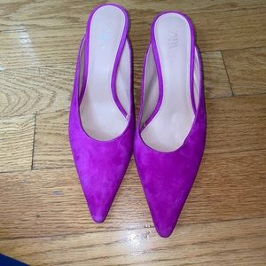 Zara purple mule heels